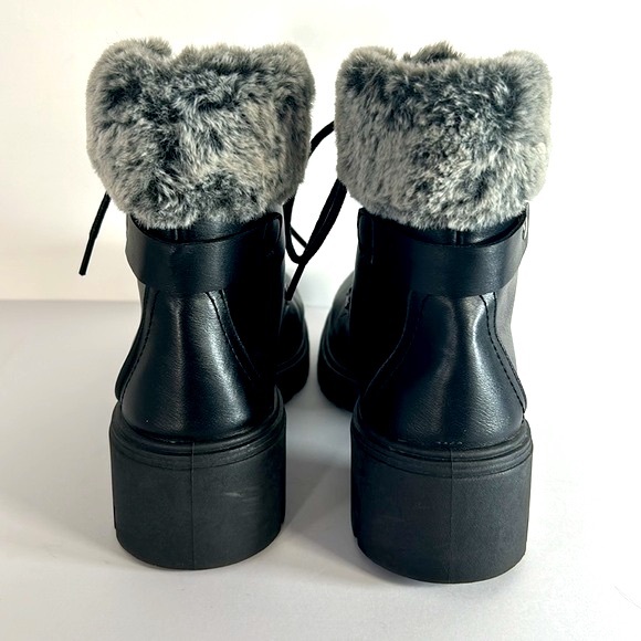 Wanted Quicksand Lace Up Faux Fur Women’s Size 8.5 Lug Sole Combat Black Boots - Picture 13 of 16
